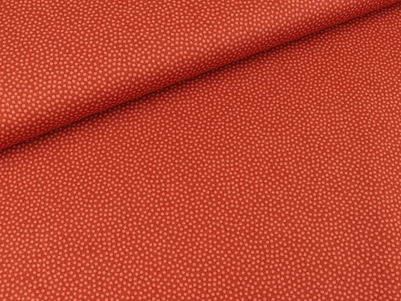Reststück 10cm - Baumwoll Webware Dotty Minipünktchen terracotta