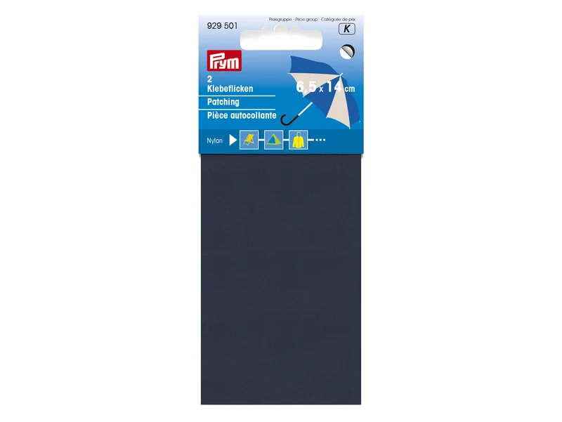 Prym 929501 Klebeflicken Nylon 6,5 x 14cm - 2 Stück - marine