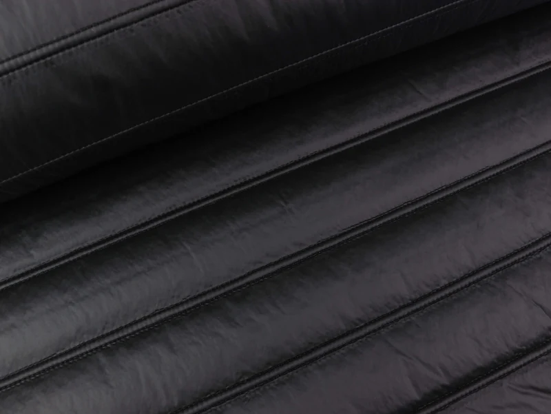 Reststück 29cm - Steppstoff Dyncy Quilt schwarz uni wattiert