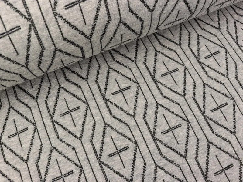 Reststück 39cm - Hamburger Liebe Sweet Home Snuggle Step mittelgrau melange-schwarz