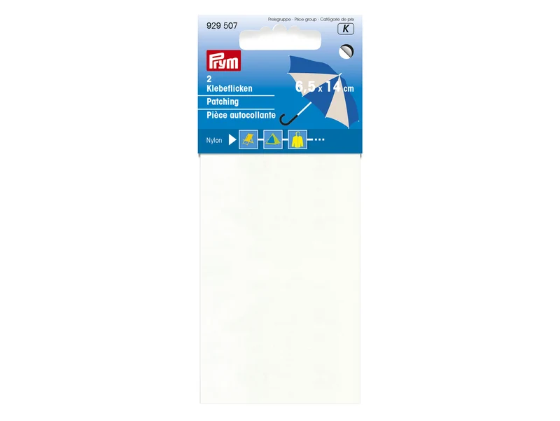 Prym 929507 Klebeflicken Nylon 6,5 x 14cm - 2 Stück - weiß