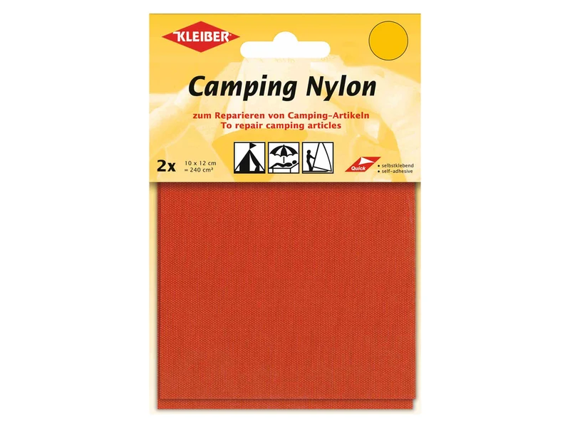 Kleiber 48004 Camping Nylon selbstklebend orange - 10 x 12cm - 2 Stück
