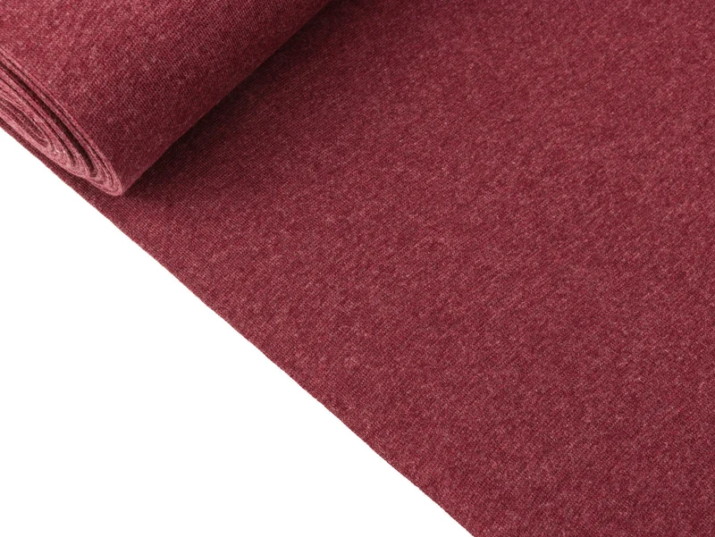 Reststück 17cm - Glatte Bündchenware Heike bordeaux melange