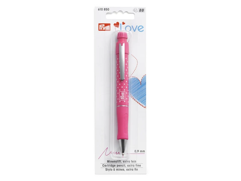 Prym Love 610850 Minenstift mit 2 Minen, ⌀ 0,9mm, extra fein, pink