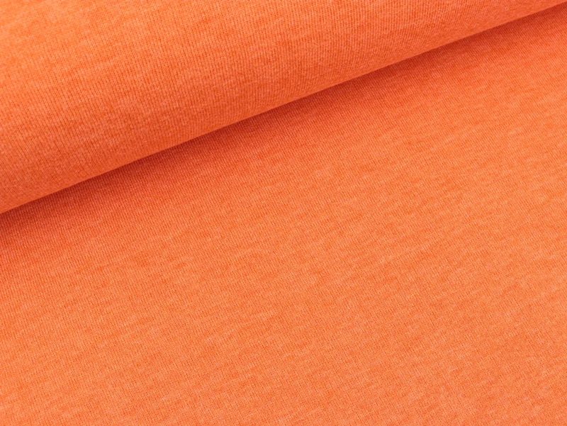Reststück 37cm - Baumwollsweat orange meliert uni