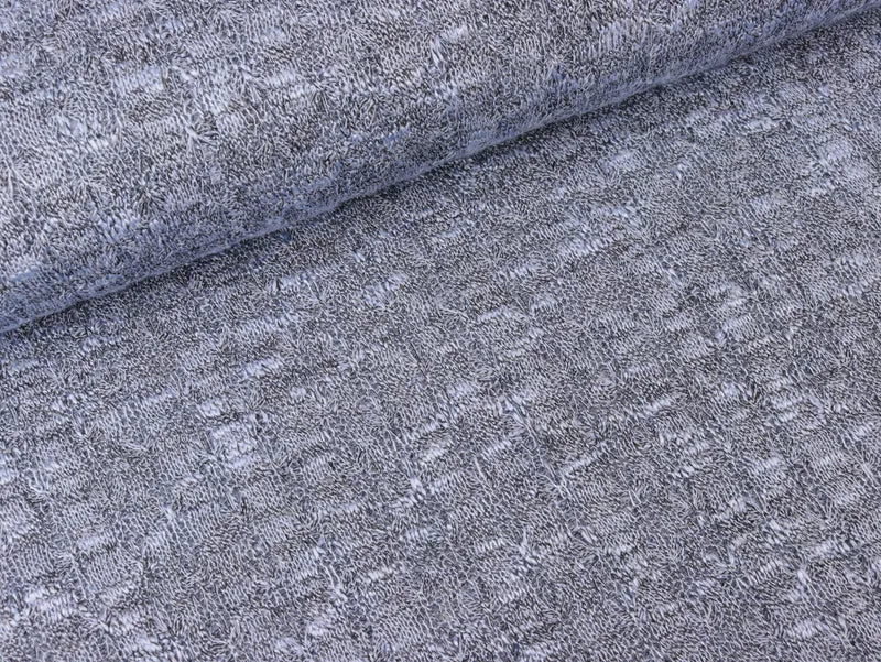 Leichter Strickstoff Annalena Lochmuster blau meliert