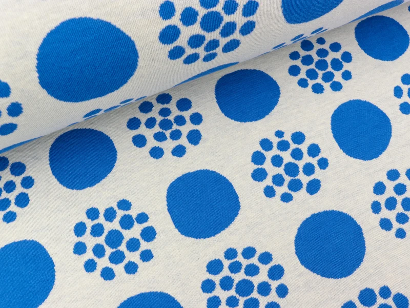 Hamburger Liebe Sommer Jacquard AL LAGO Punti Doubleface bluette-meringa