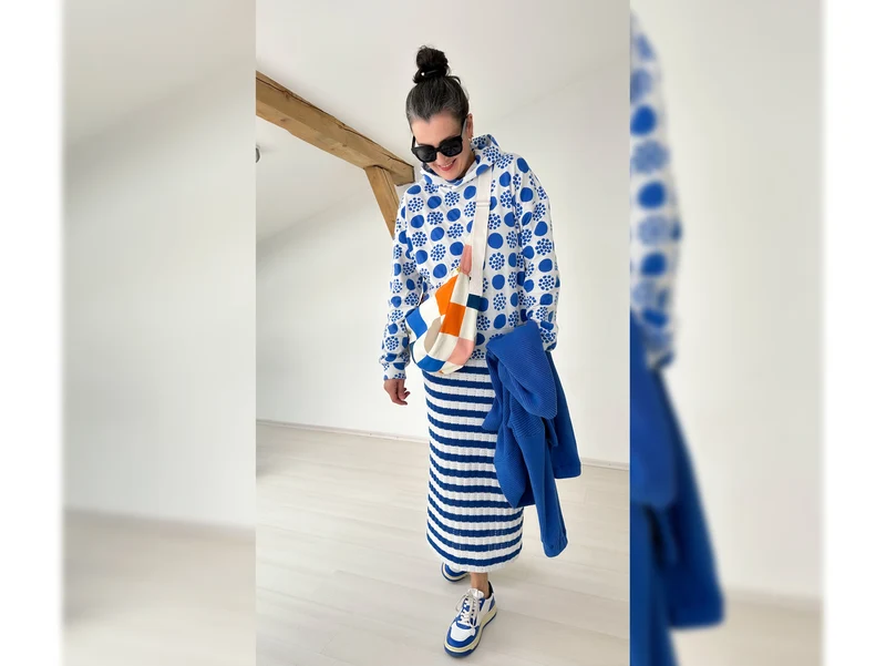 Hamburger Liebe Sommer Jacquard AL LAGO Punti Doubleface bluette-meringa