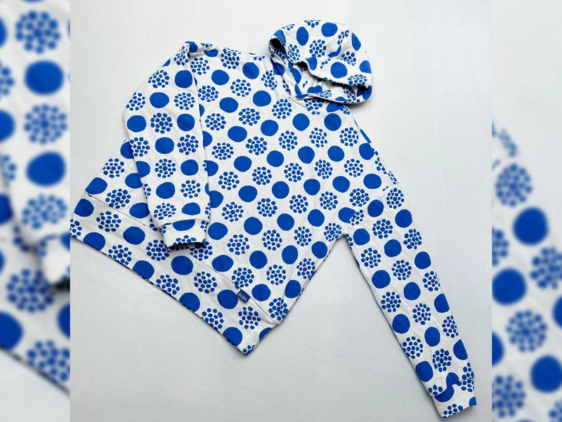 Hamburger Liebe Sommer Jacquard AL LAGO Punti Doubleface bluette-meringa