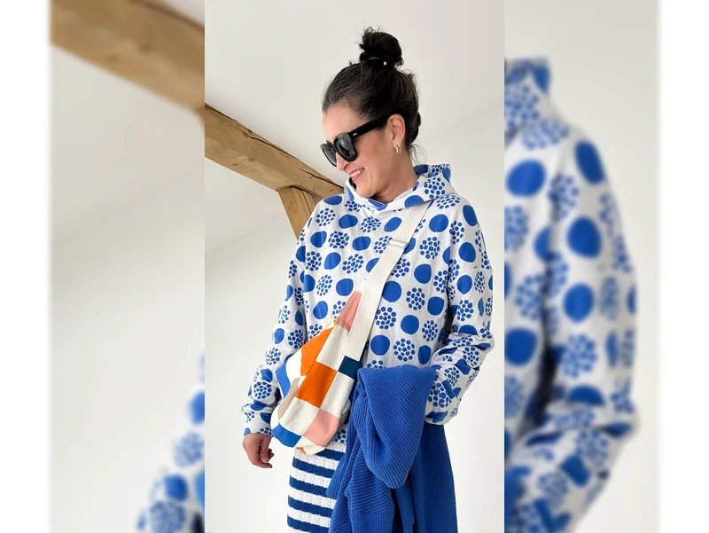 Hamburger Liebe Sommer Jacquard AL LAGO Punti Doubleface bluette-meringa
