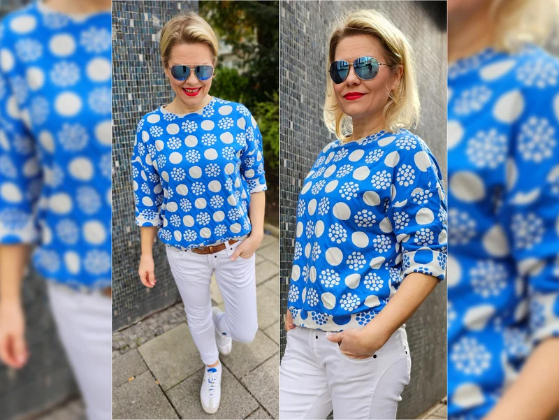 Hamburger Liebe Sommer Jacquard AL LAGO Punti Doubleface bluette-meringa