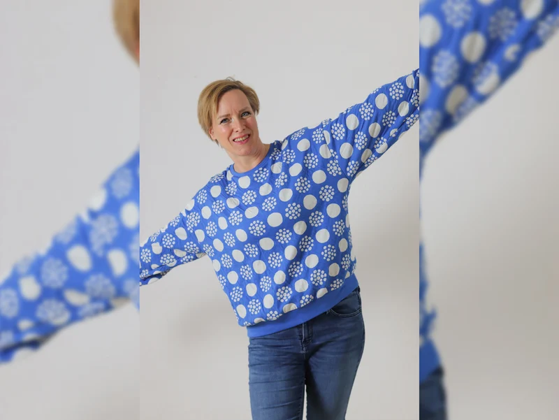 Hamburger Liebe Sommer Jacquard AL LAGO Punti Doubleface bluette-meringa
