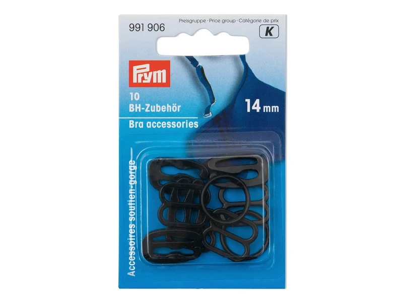 Prym 991906 BH-Zubehör schwarz - 14mm - 10-teilig