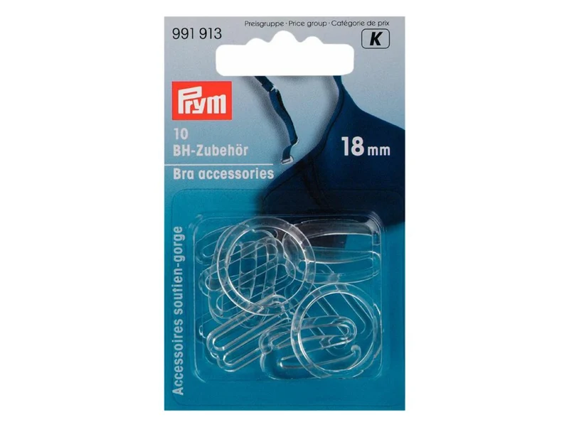 Prym 991913 BH-Zubehör transparent - 18mm - 10-teilig