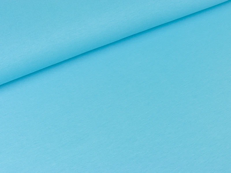 Reststück 48cm - Leichter Sweat Maike hellblau uni