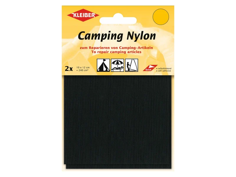 Kleiber 48010 Camping Nylon selbstklebend schwarz - 10 x 12cm - 2 Stück