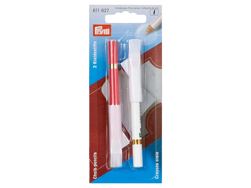 Prym 611627 Kreidestifte + Bürste, Rosa - Weiß - 2 Stück