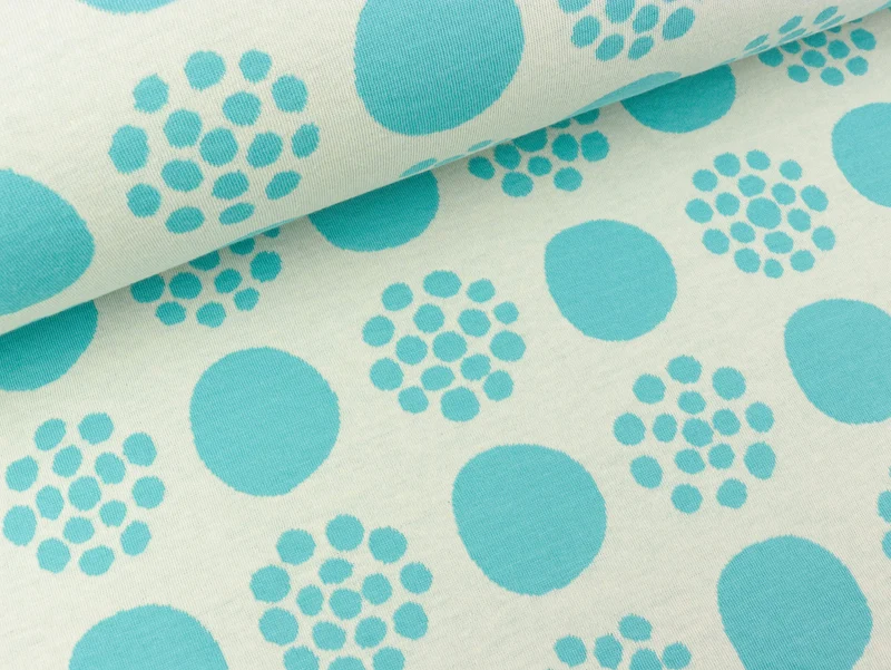 Hamburger Liebe Sommer Jacquard AL LAGO Punti Doubleface celeste-meringa