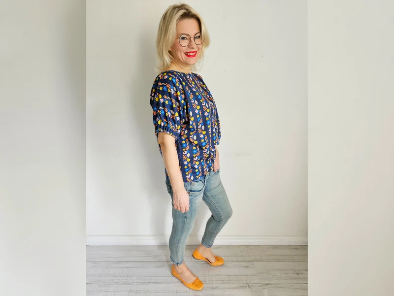 Hamburger Liebe New Cotton Satin Webware AL LAGO Felice blue navy-bunt
