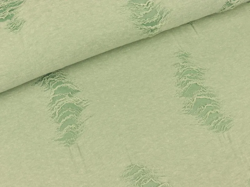 Reststück 20cm - Jersey Ausbrenner Lochmuster mint