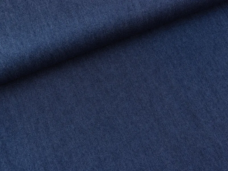 Viskose Jeansstoff Chambray washed blue uni