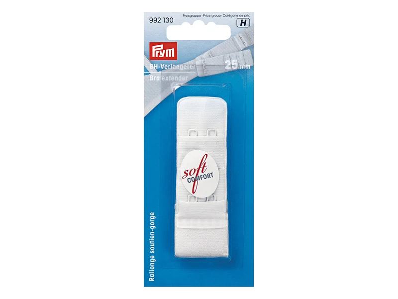 Prym 992130 BH-Verlängerer soft comfort 3 x 2 Haken weiß - 25mm
