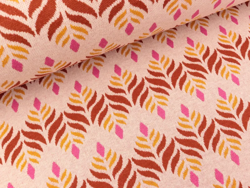 Reststück 25cm - Hamburger Liebe Jacquard Bloom Garland meringa-ortensia-curry-brucciato