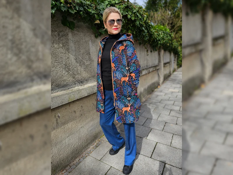 Hamburger Liebe Baumwollsweat Midnight Nocturn Life Hirsche blue navy-bunt
