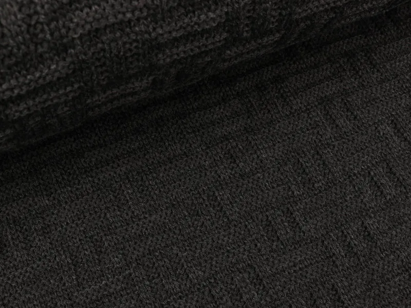 Reststück 30cm - Strickstoff Iceland dunkelgrau uni