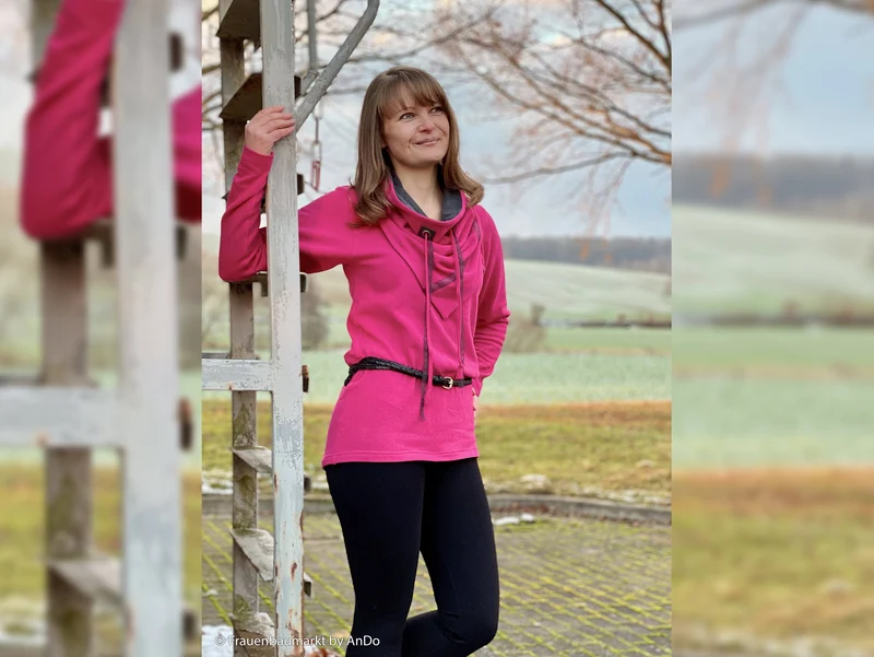 Reststück 18cm - Feinstrick Bene erika meliert