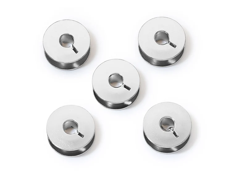 Prym 611351 Nähmaschinenspulen für kleinen Umlaufgreifer - 21,2mm x 9,2mm - Stahl vernickelt 5 Stück