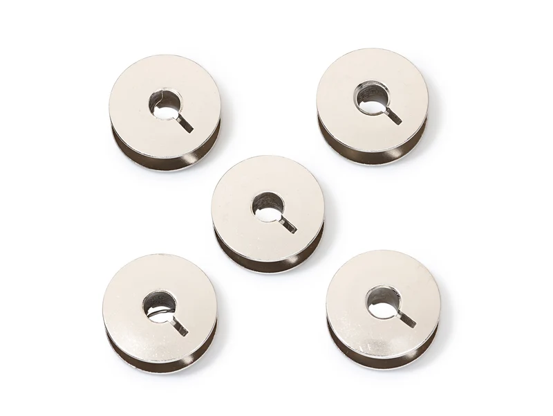 Prym 611352 Nähmaschinenspulen für Doppelumlaufgreifer - 21,9mm x 9,0mm - Stahl vernickelt 5 Stück