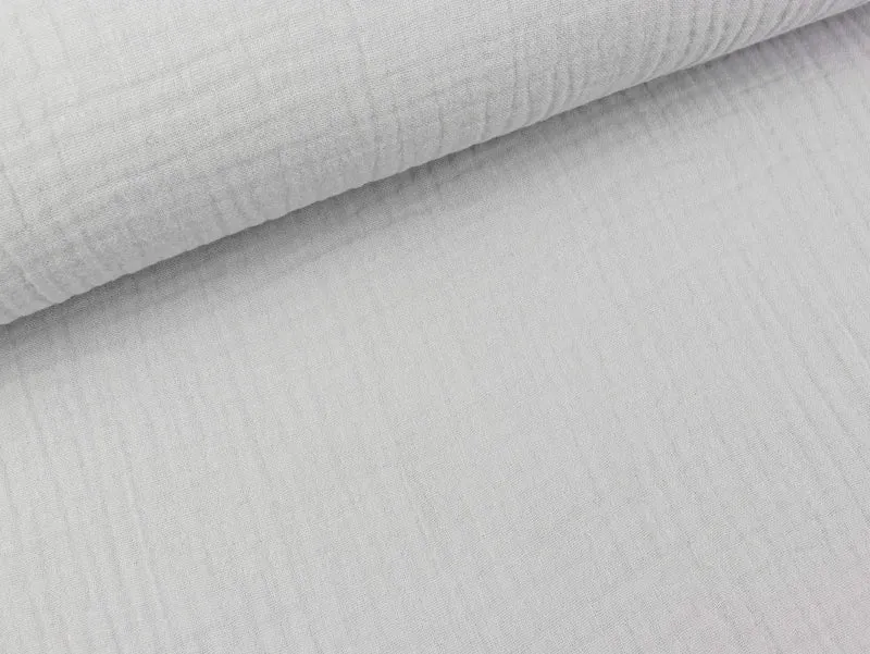 Reststück 18cm - Baumwoll Musselin Triple Gauze hellgrau