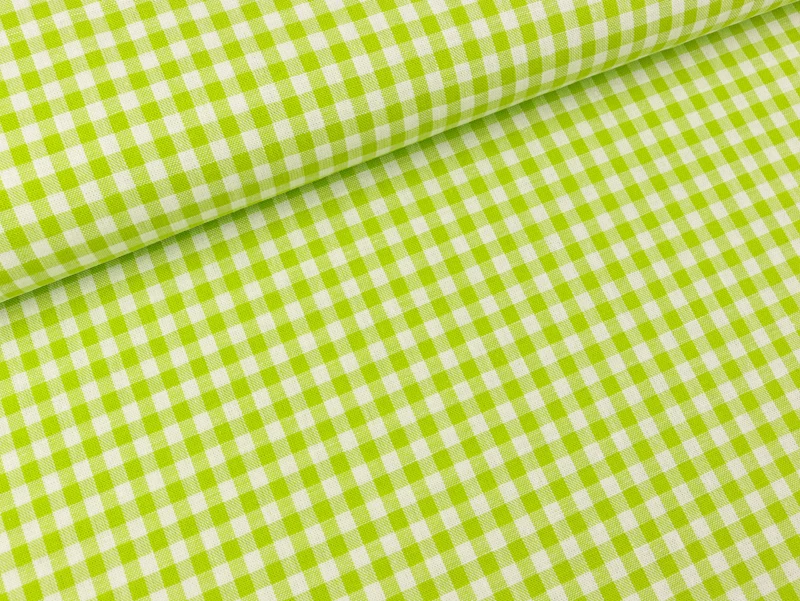 Baumwoll Webware Karo lime-weiß 5mm Karo