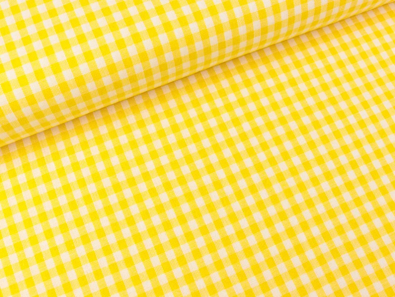 Baumwoll Webware Karo gelb-weiß 5mm Karo