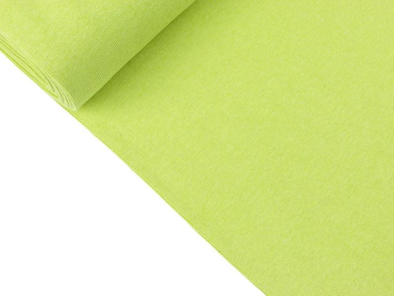 Reststück 50cm - Glatte Bündchenware Jenaro kiwi meliert