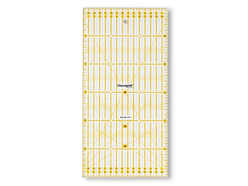 Prym 611307 Omnigrid Universal-Lineal 15 x 30cm mit Lineal Fibel transparent