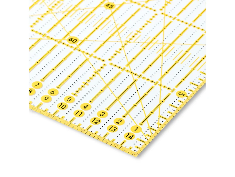 Prym 611307 Omnigrid Universal-Lineal 15 x 30cm mit Lineal Fibel transparent