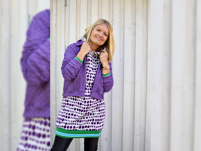 Hamburger Liebe 2 Farb-Jacquardjersey Queens United Forever meringa-viola