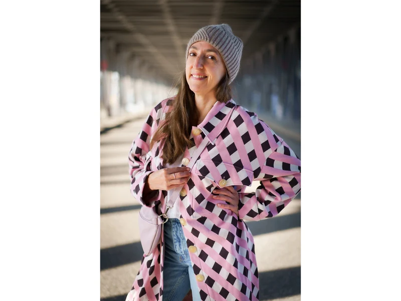 Reststück 26cm - Hamburger Liebe 3 Farb-Jacquardjersey Only You In every Way rosa scuro-mokka-meringa