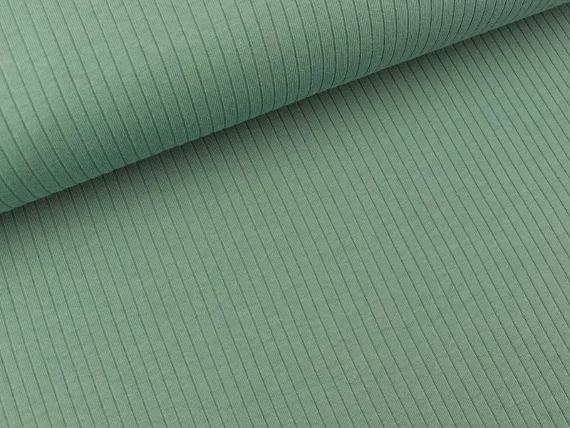 Reststück 48cm - Baumwolljersey Rib Mandy dusty mint uni