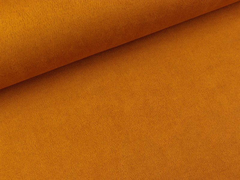 Reststück 40cm - Stretch Suede Velourleder Imitat Chloe ocker uni