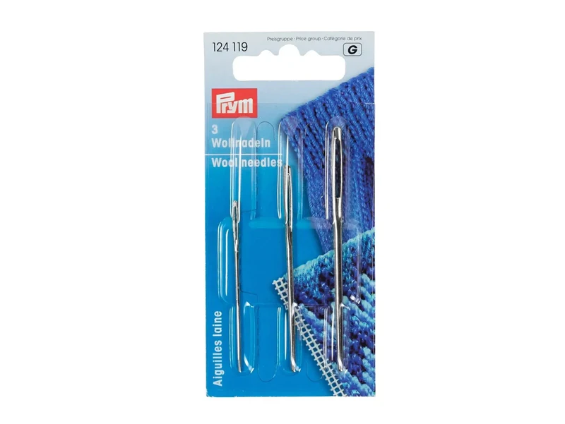 Prym 124119 Woll- und Smyrnanadeln ohne Spitze No. 1, 3, 5