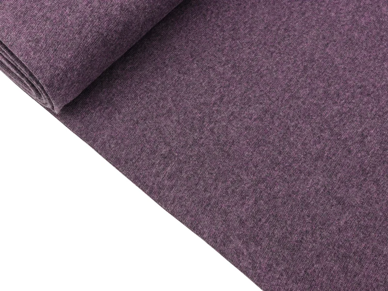 Reststück 47cm - Glatte Bündchenware Heike violett melange