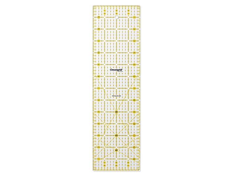 Prym 611477 Omnigrid Universal-Lineal 4 x 14 inch mit Lineal Fibel transparent