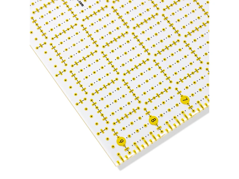 Prym 611480 Omnigrid Universal-Lineal 9,5 x 9,5 inch mit Lineal Fibel transparent
