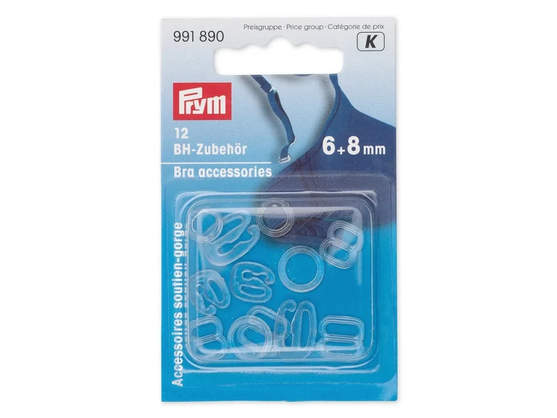 Prym 991890 BH-Zubehör transparent - 6 + 8mm - 12-teilig