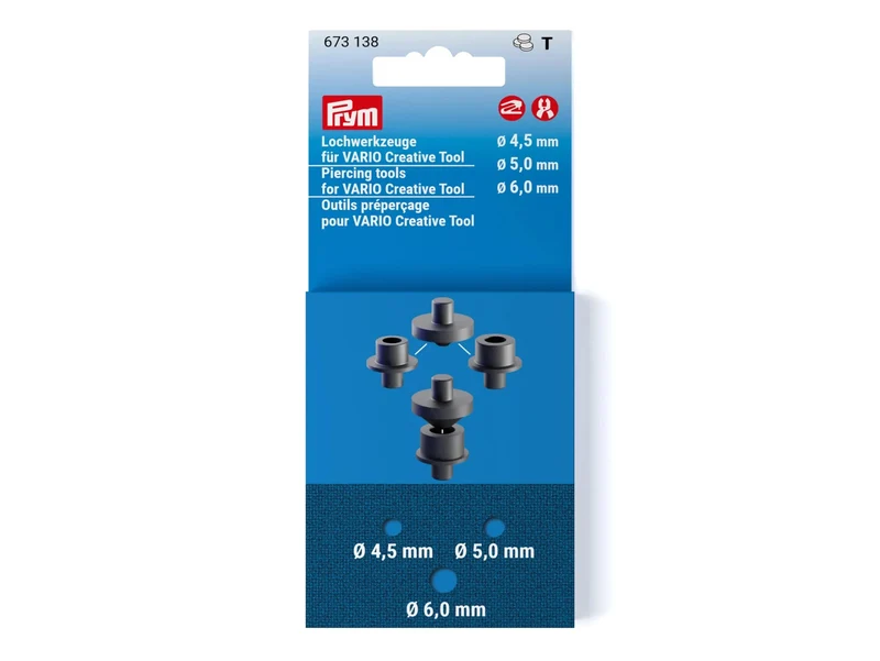 Prym 673138 Lochwerkzeuge für VARIO Creative Tool - Ø 4,5mm | Ø 5,0mm | Ø 6,0mm