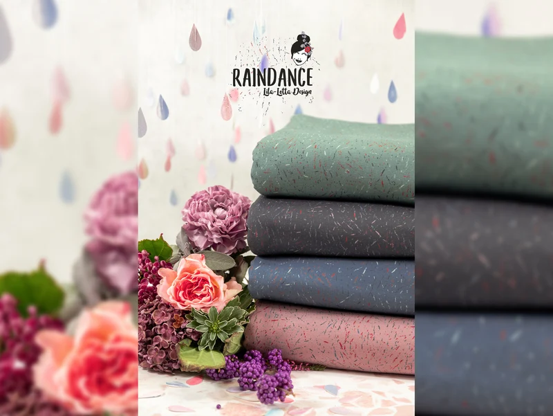 French Terry Raindance bunt auf Altrosa by Lila Lotta