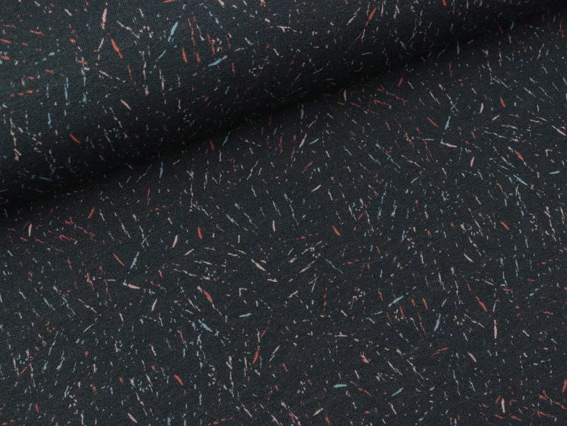 French Terry Raindance bunt auf Tiefblau by Lila Lotta